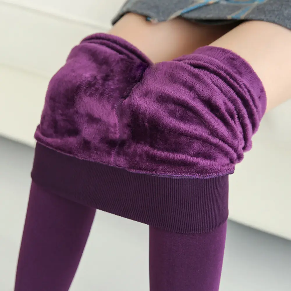 Fleece Lined Thick Pearl Velvet Leggings Winter Warm Pants - Image 6