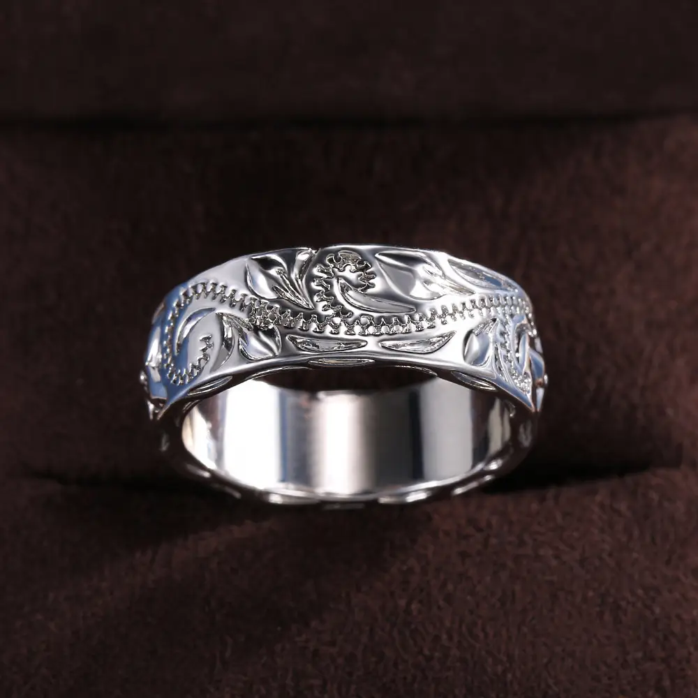 Silver Gold Engraved Travel Commemorative Ring for Women — feature 9