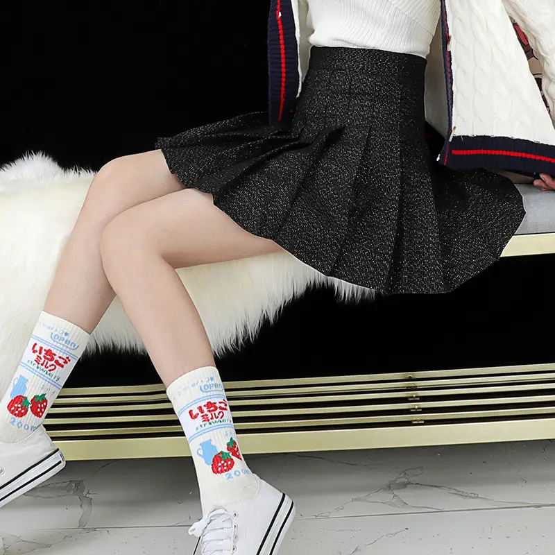 Women Woolen Grey Pleated Skirt High Waist Large - Image 3