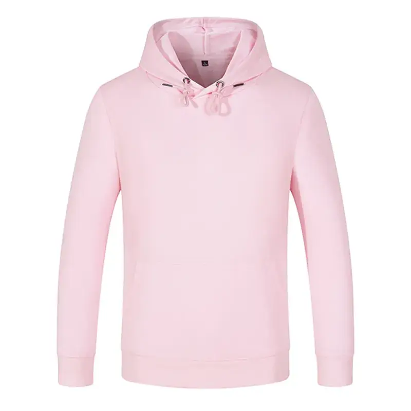 Pink Long Sleeve Hooded Sweatshirt for Men - Image 4