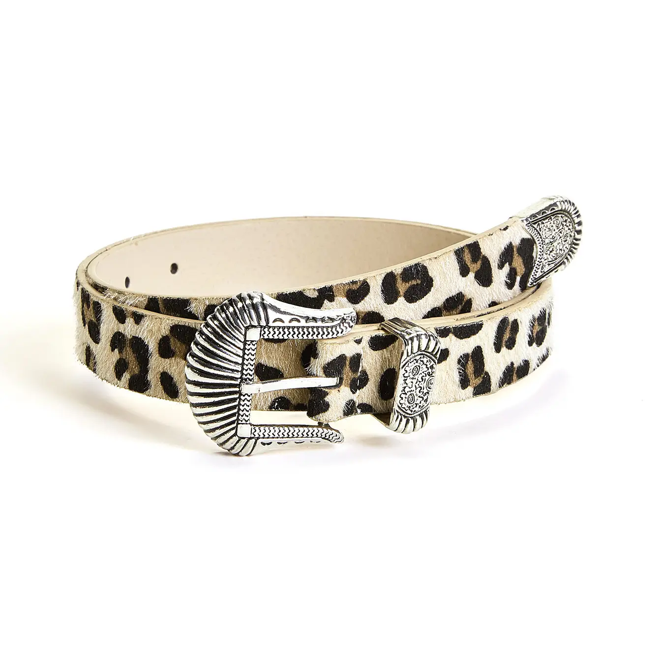 European American Leopard Print Western Buckle Belt