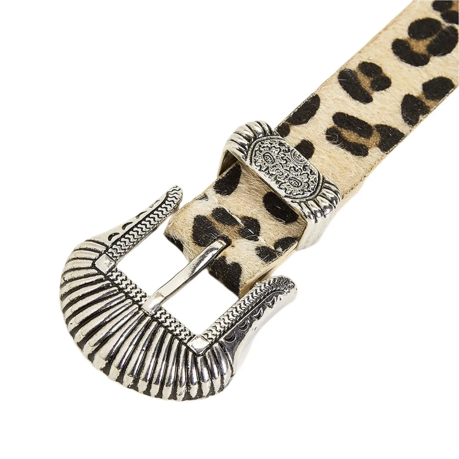 European American Leopard Print Western Buckle Belt