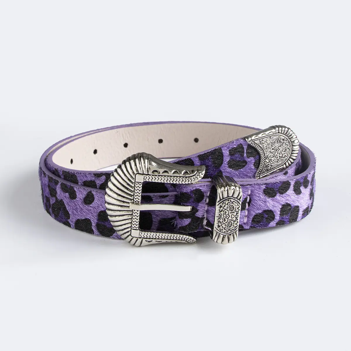 European American Leopard Print Western Buckle Belt