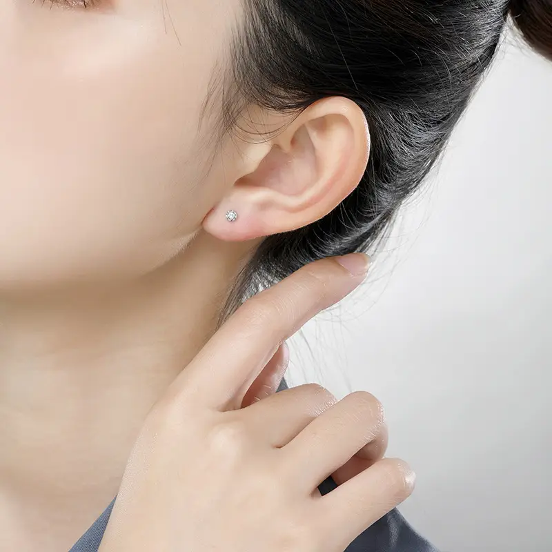 Sterling Silver Four Claw Luminous Earrings for Women