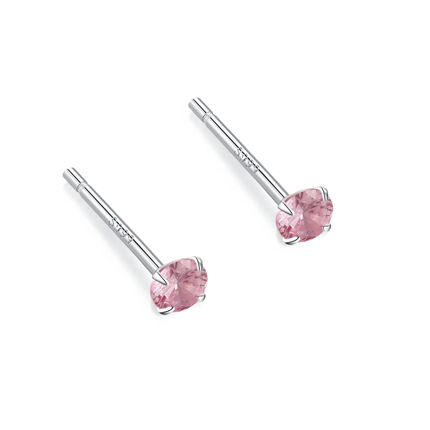 Sterling Silver Four Claw Luminous Earrings for Women