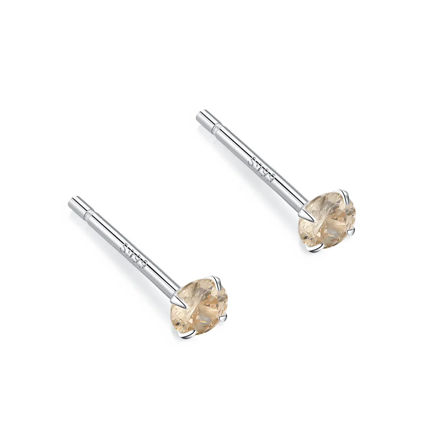 Sterling Silver Four Claw Luminous Earrings for Women