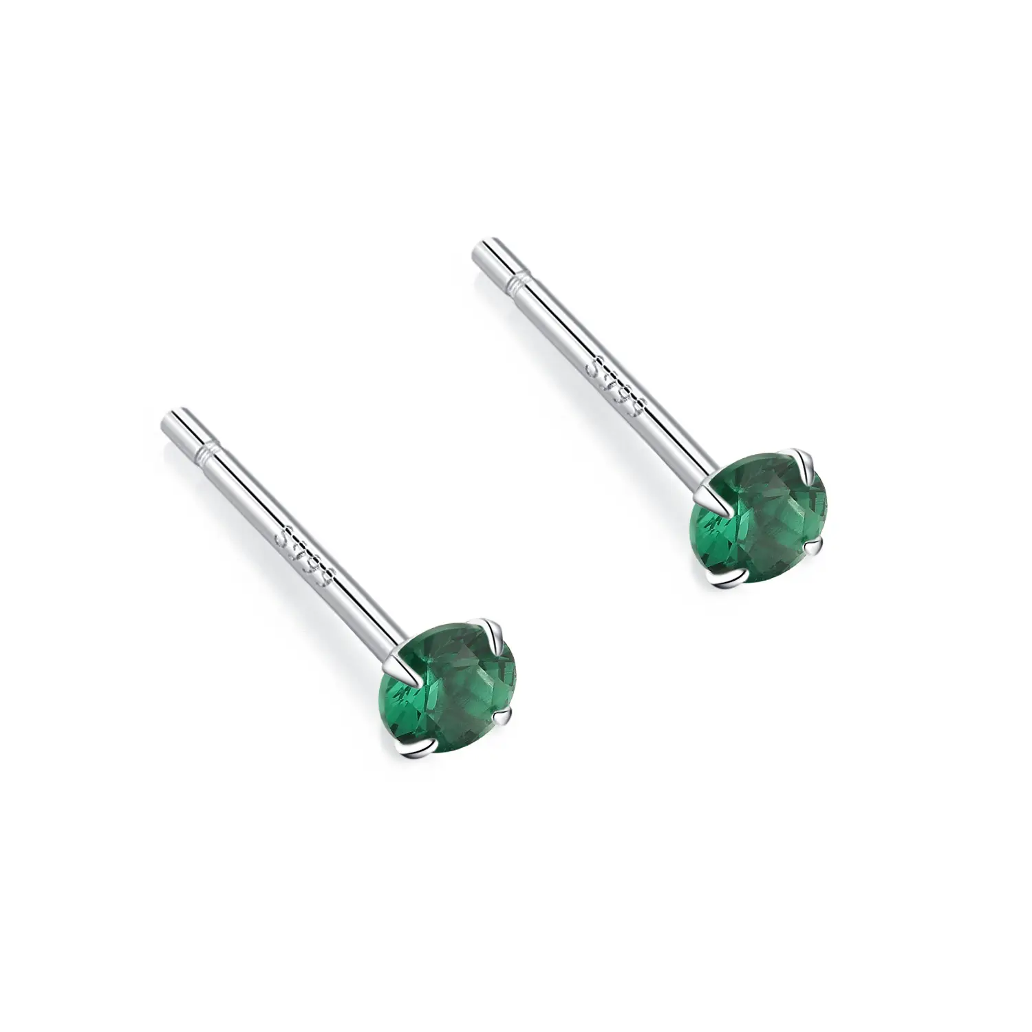 Sterling Silver Four Claw Luminous Earrings for Women