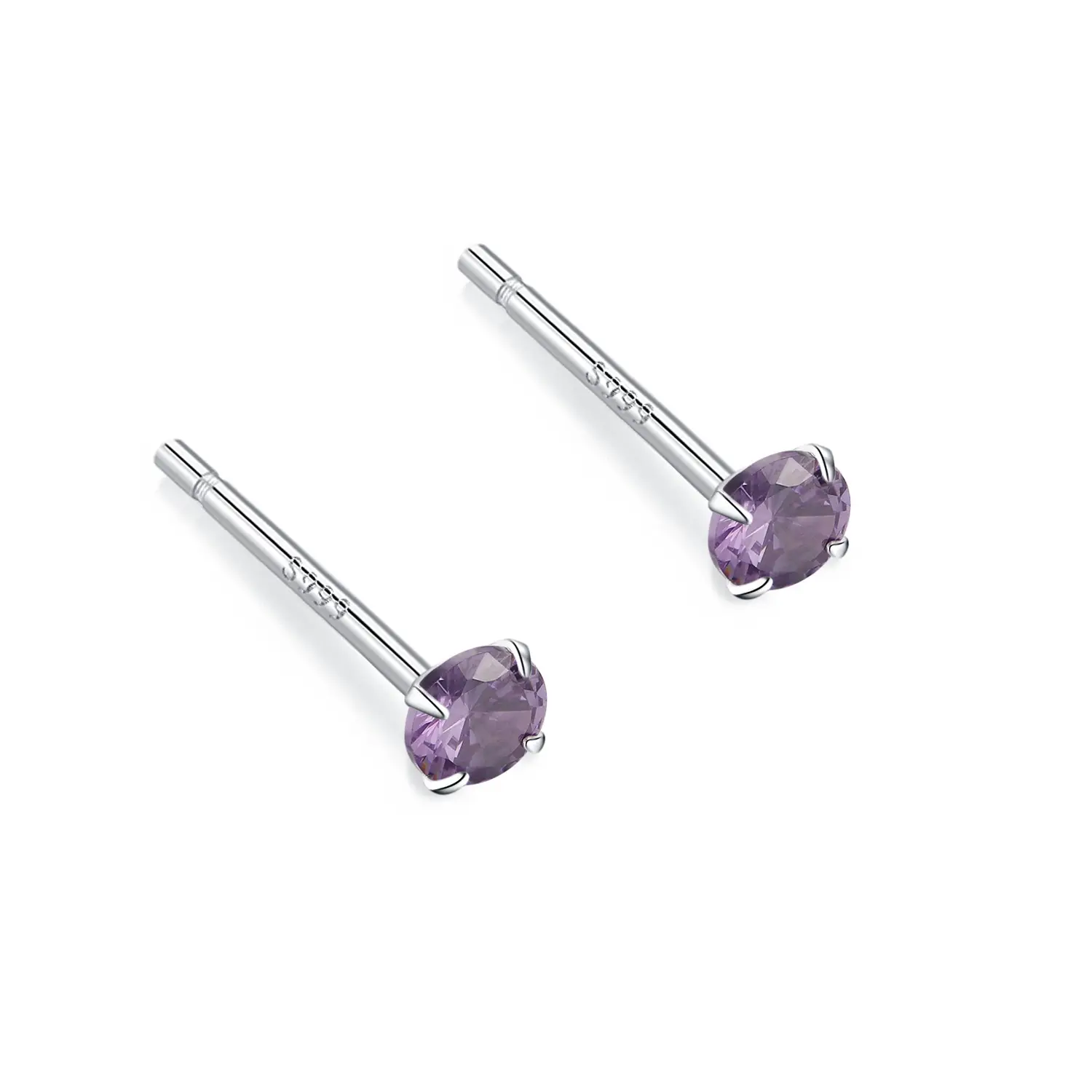 Sterling Silver Four Claw Luminous Earrings for Women