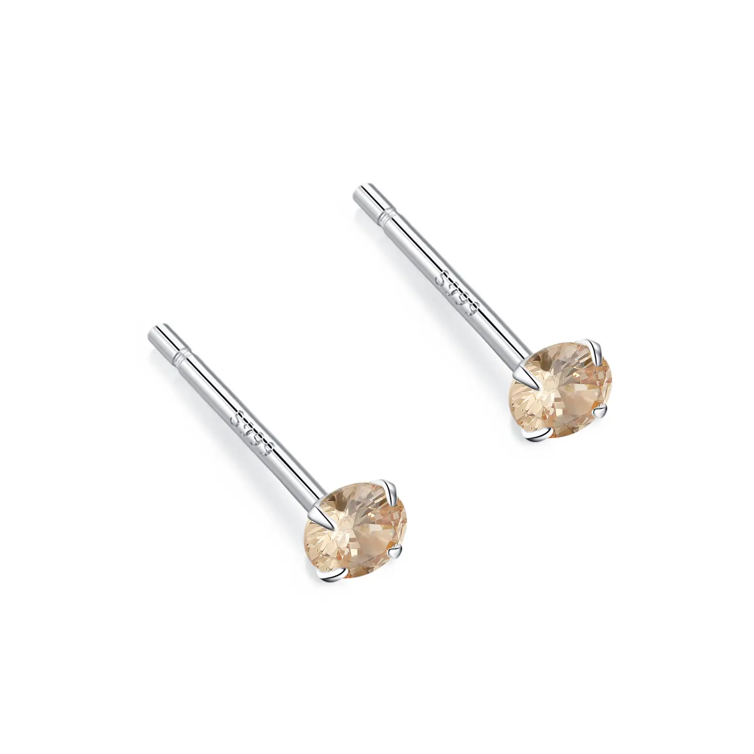 Sterling Silver Four Claw Luminous Earrings for Women