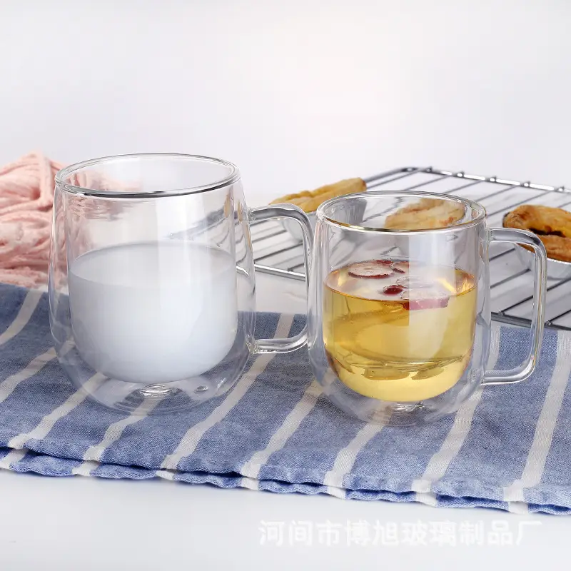 High Borosilicate Glass Coffee Cup with Handle - Image 11