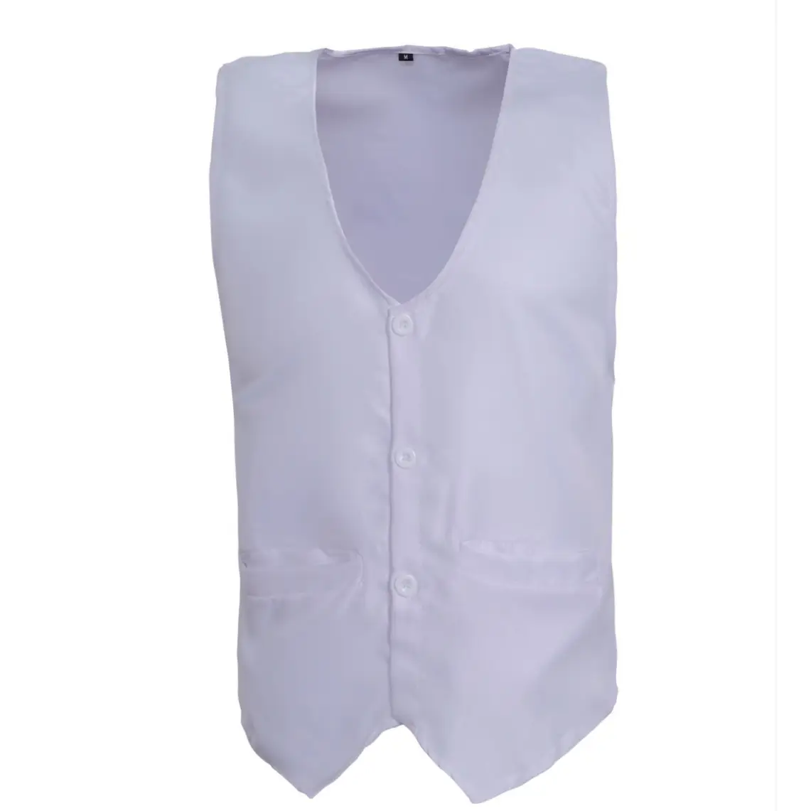 Men's White Button Front Vest Casual Wear - Image 15
