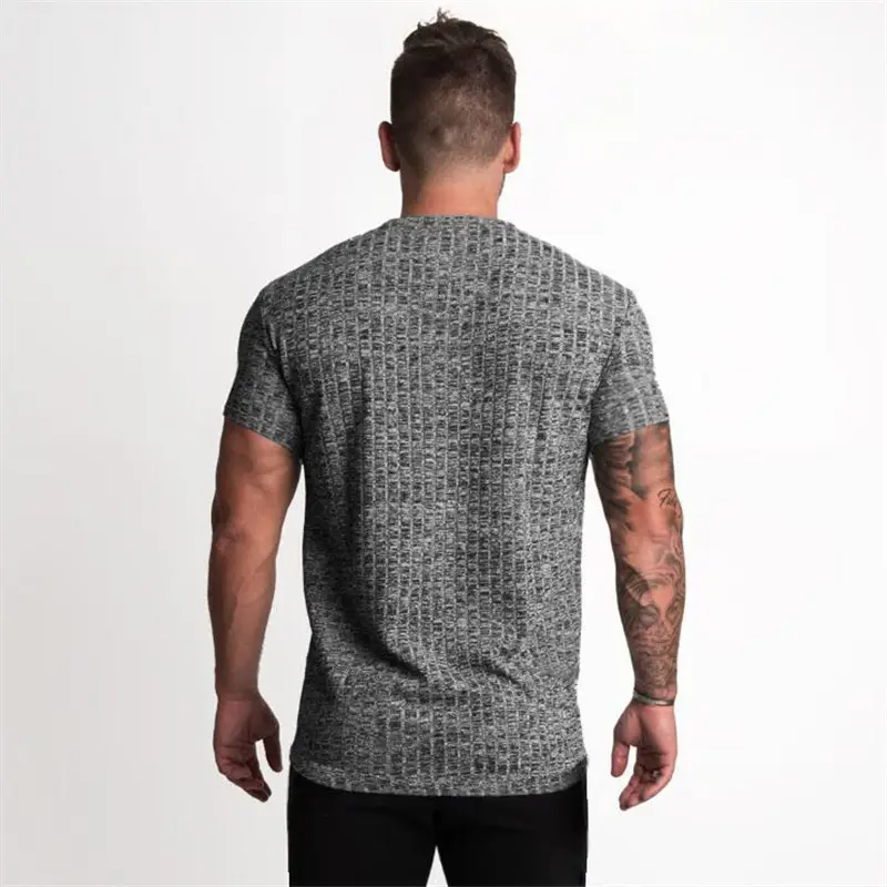 Men Black Muscle Gym Slim Fit T-Shirt - Image 9