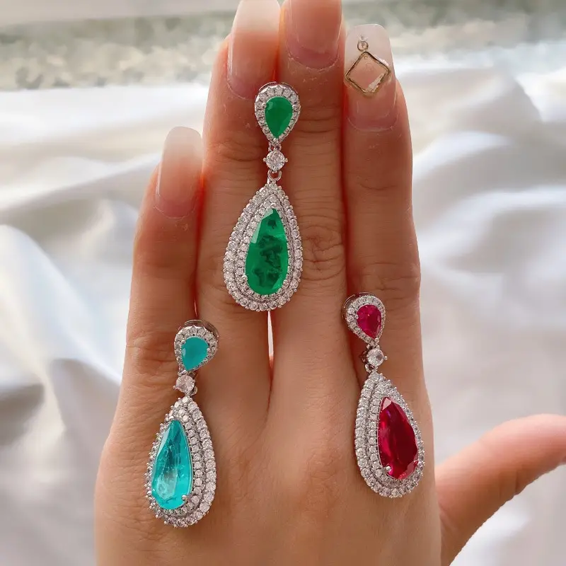 S925 Silver Emerald Earrings for Women - Image 5