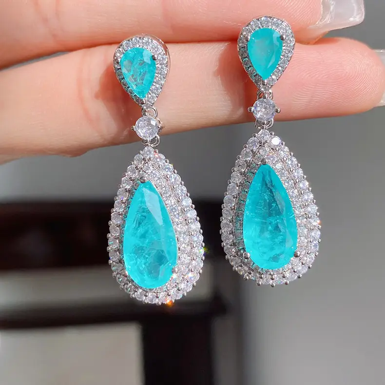 S925 Silver Emerald Earrings for Women - Image 2