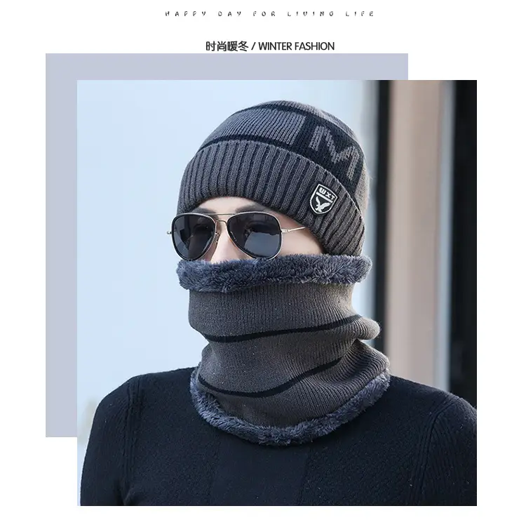 Men's Winter Warm Wool Beanie with Fleece Lining — feature 10