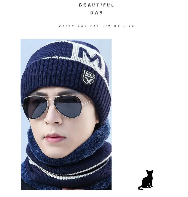 Men's Winter Warm Wool Beanie with Fleece Lining — feature 8