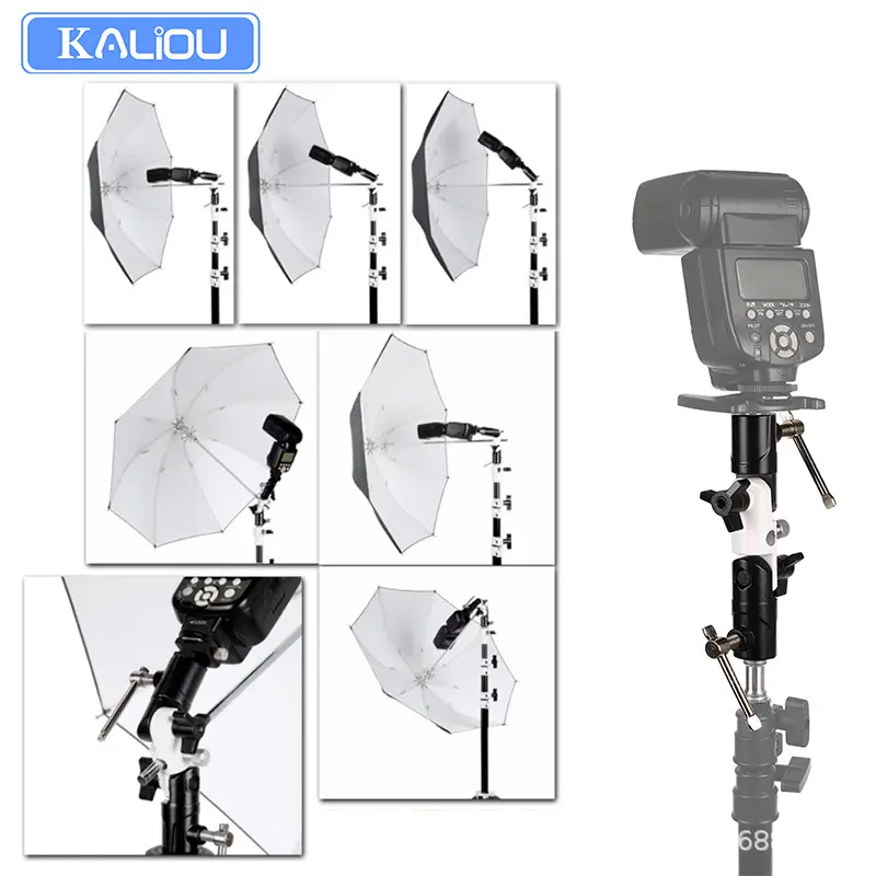 Tripod Camera Dither Umbrella H Bracket 3-Section Lamp Holder — feature 12