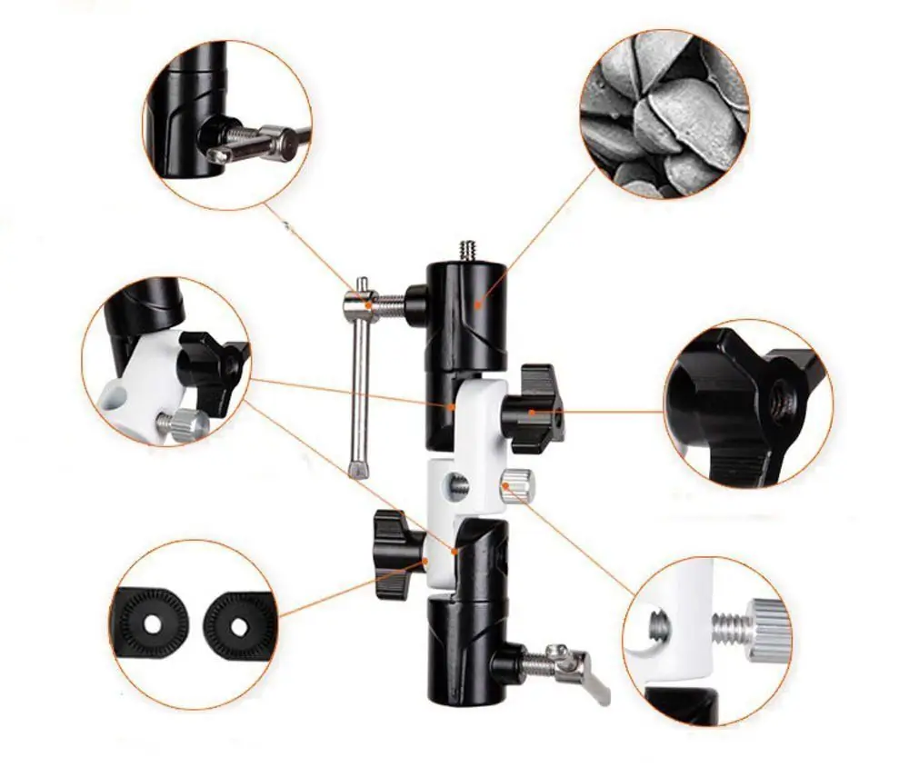Tripod Camera Dither Umbrella H Bracket 3-Section Lamp Holder — feature 15