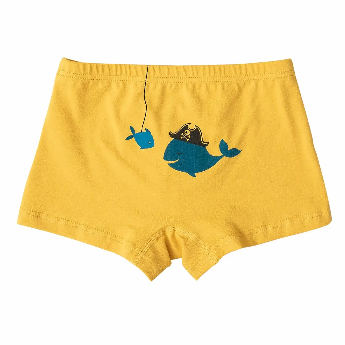 Wholesale Cotton Boys Shorts Yellow Fish Print Medium Large - Image 5