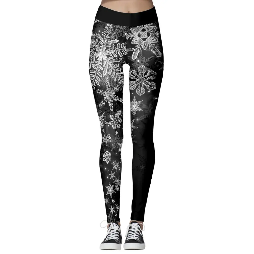 Black Floral Printed Fitness Pants for Women