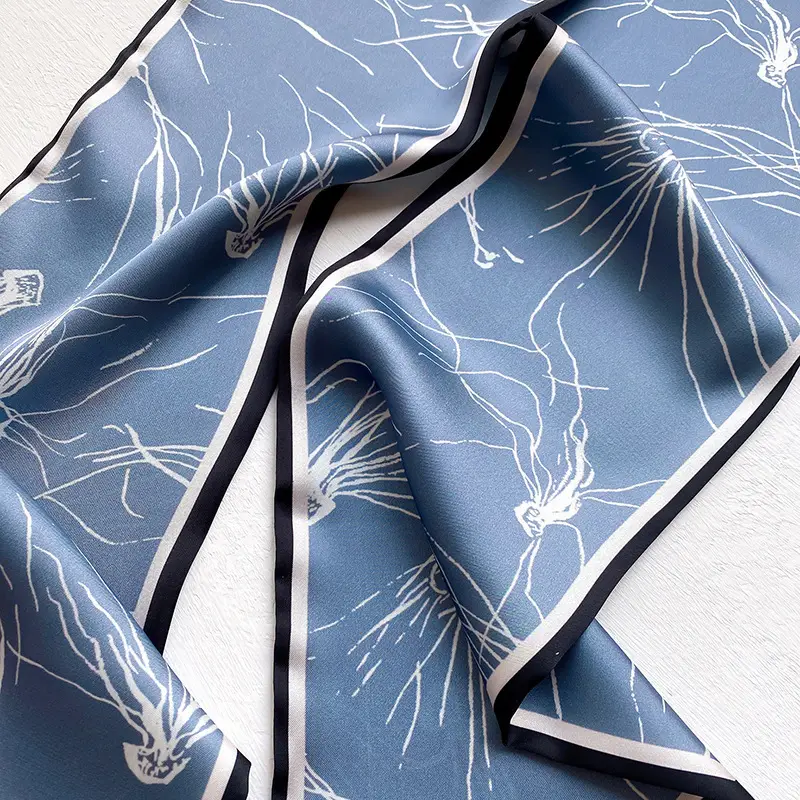 Women Silk Scarf Pink Bow Tie Bag Spring Autumn - Image 7