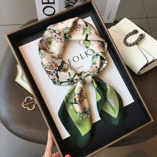 Women Silk Scarf Pink Bow Tie Bag Spring Autumn — feature 34