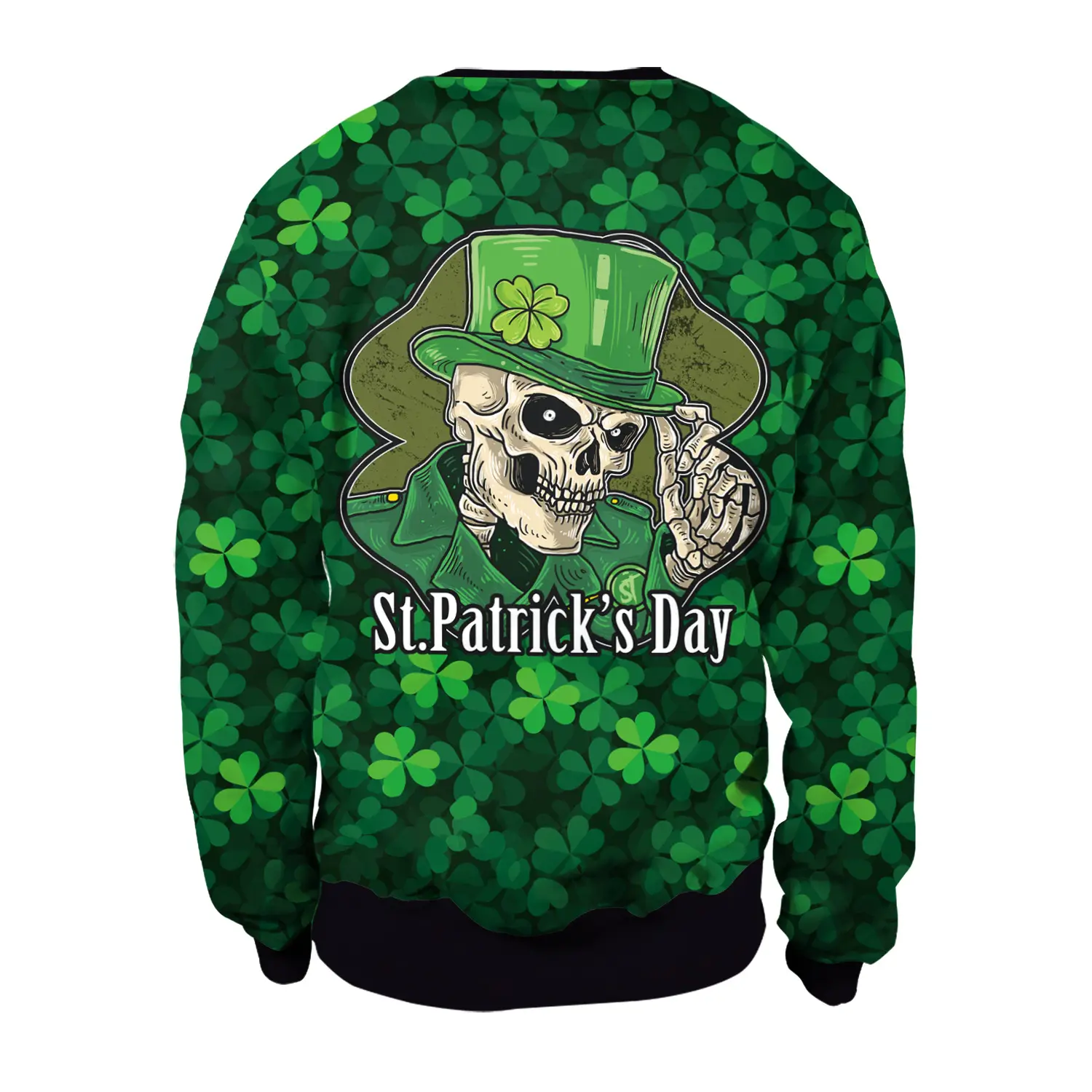 St. Patrick's Day Green Digital Printed Pullover Sweatshirt