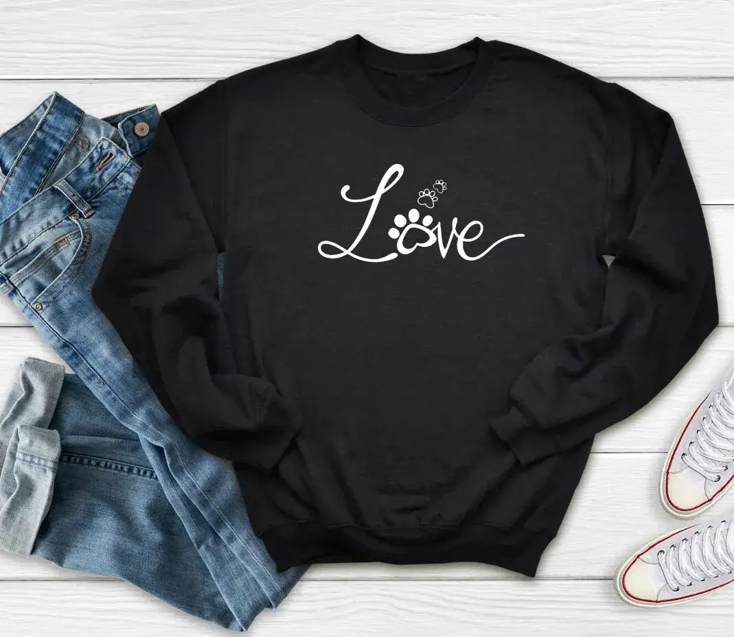 White Crewneck Sweatshirt with "Love" Print - Image 2