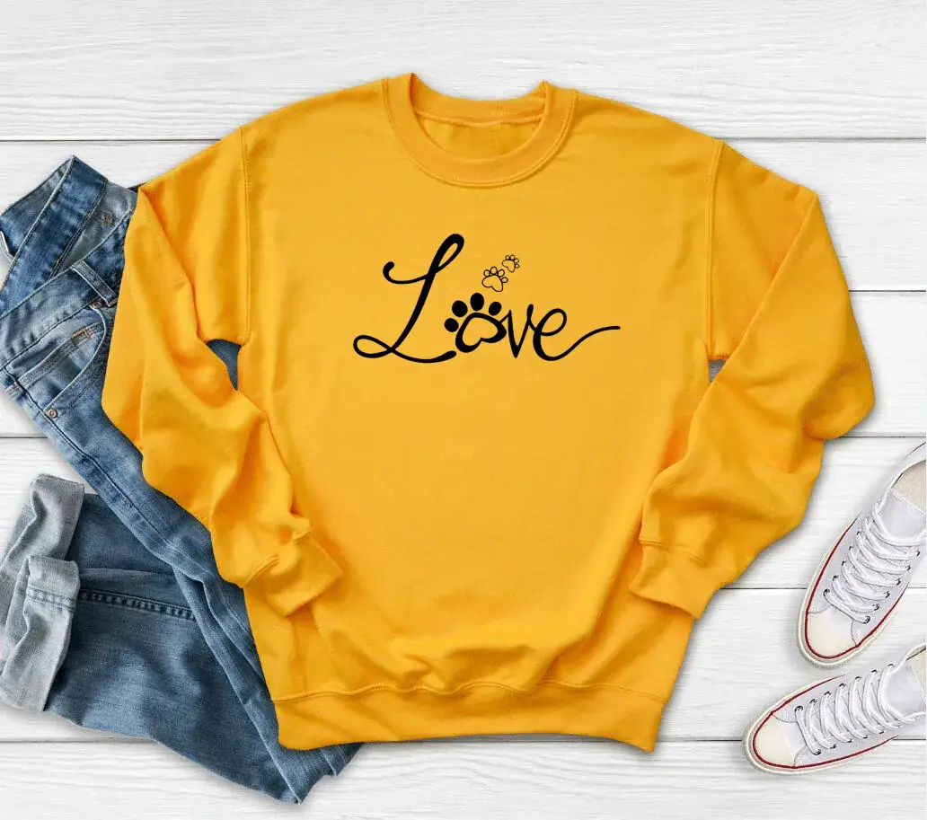 White Crewneck Sweatshirt with "Love" Print - Image 3