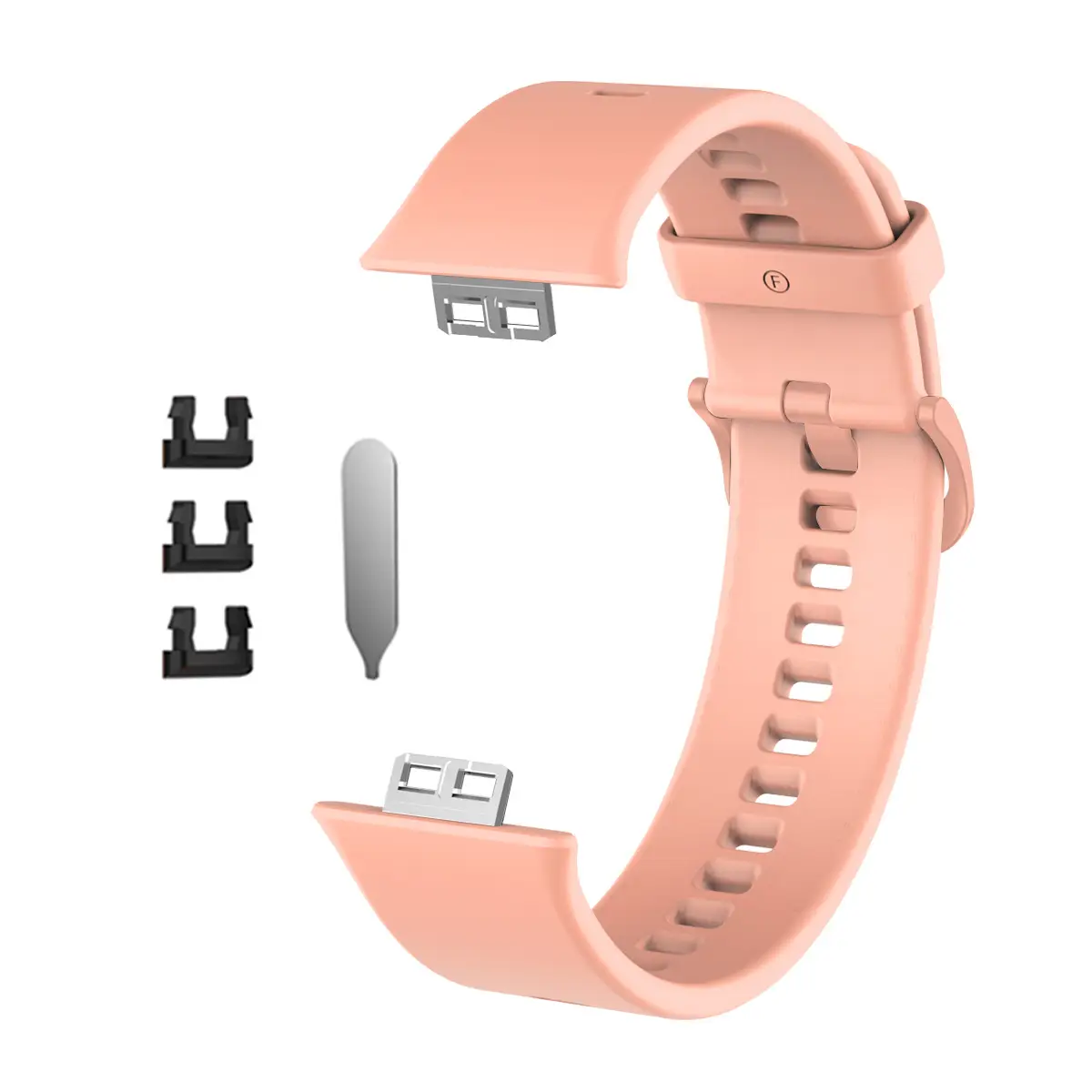 Yellow Silicone Huawei Watch Strap with 3 Pockets - Image 19