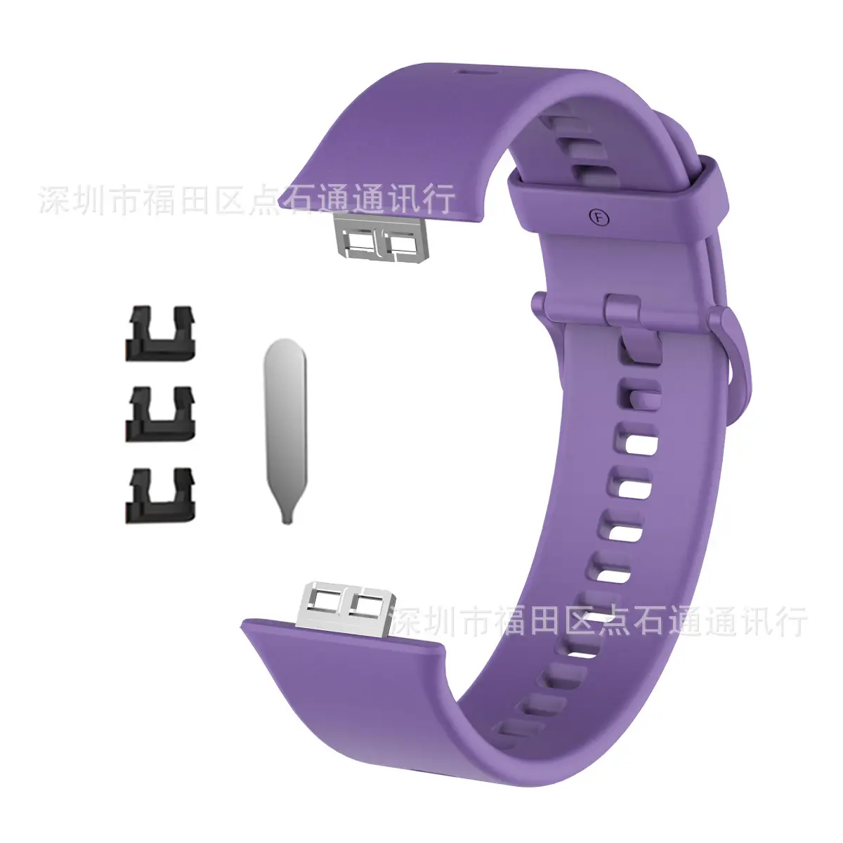 Yellow Silicone Huawei Watch Strap with 3 Pockets - Image 10