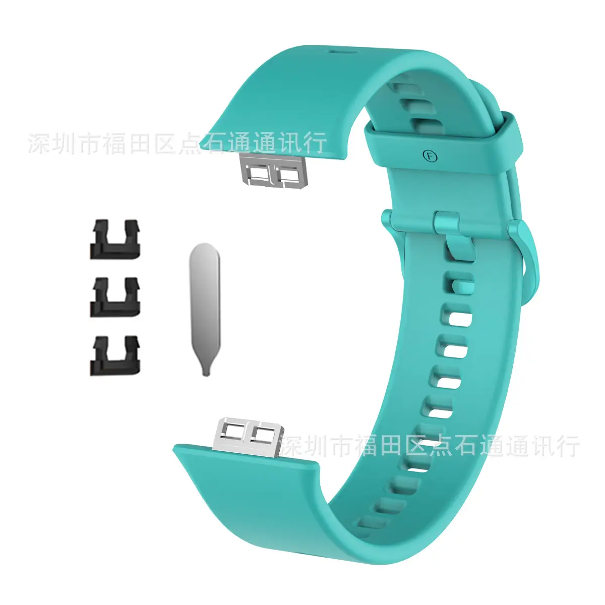 Yellow Silicone Huawei Watch Strap with 3 Pockets - Image 11