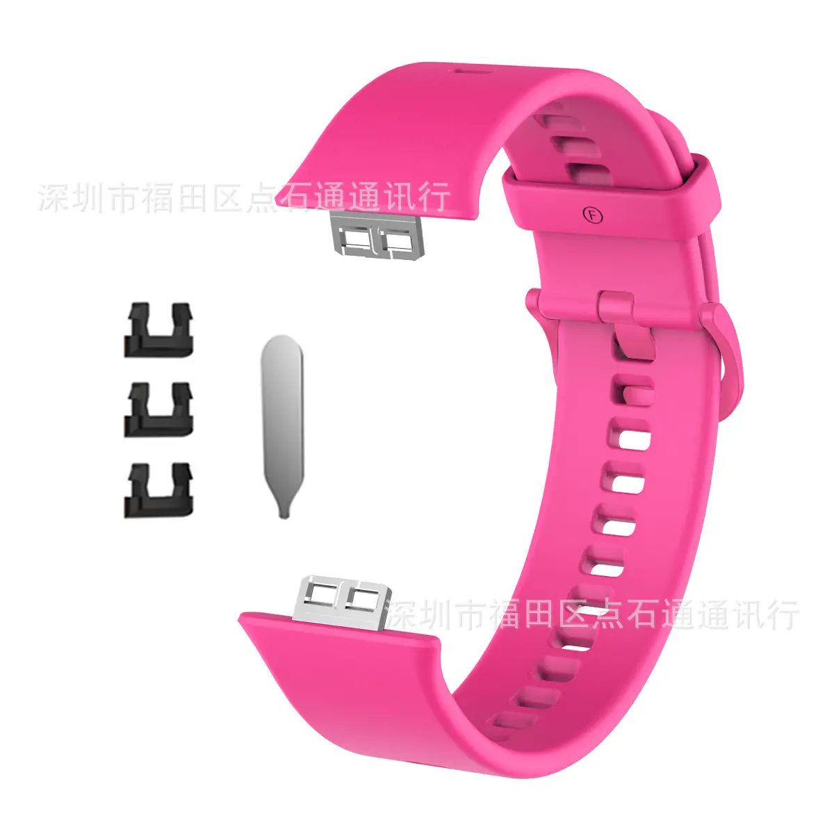 Yellow Silicone Huawei Watch Strap with 3 Pockets - Image 12