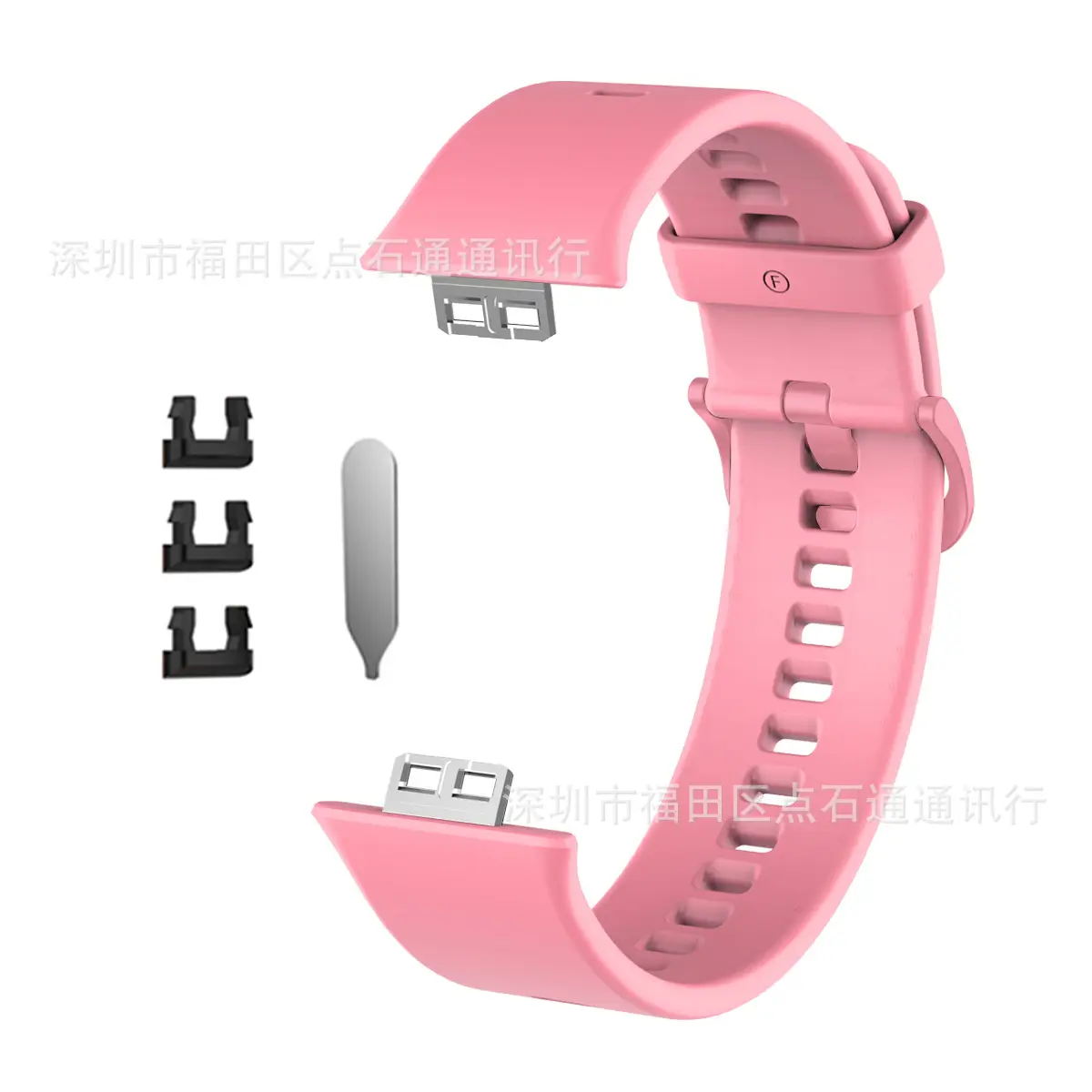 Yellow Silicone Huawei Watch Strap with 3 Pockets - Image 14