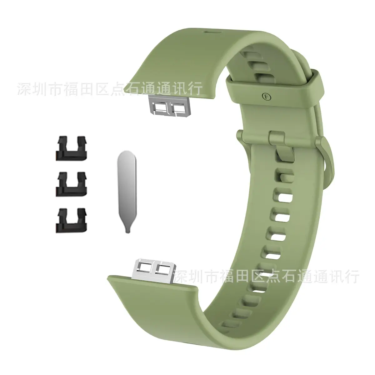 Yellow Silicone Huawei Watch Strap with 3 Pockets - Image 15