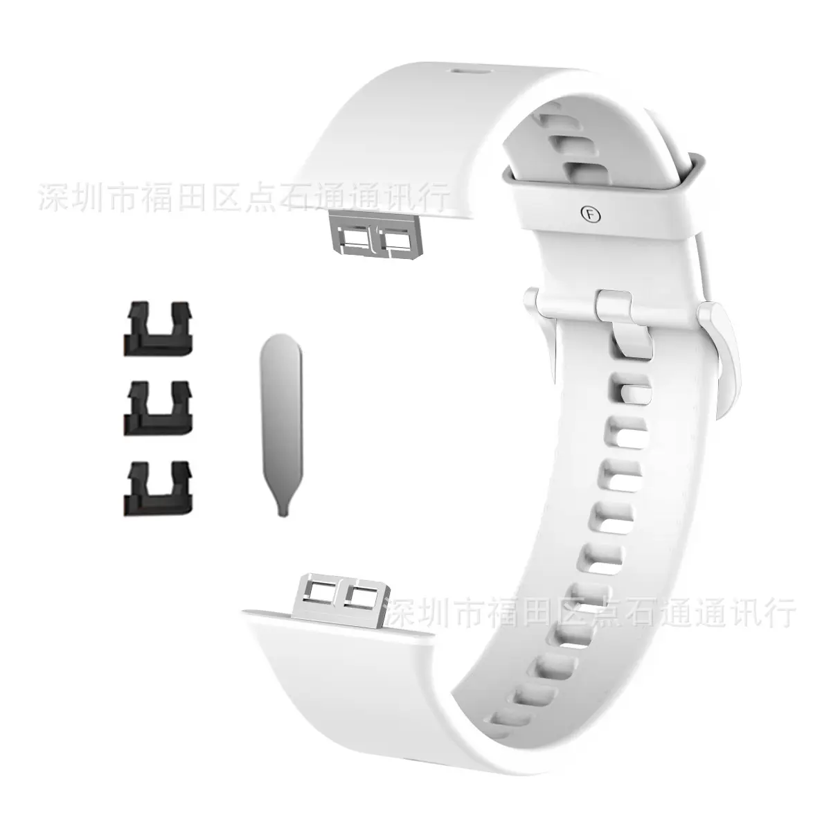 Yellow Silicone Huawei Watch Strap with 3 Pockets - Image 3