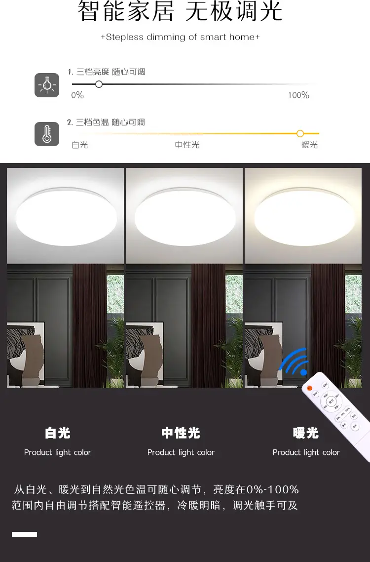 Modern Round LED Ceiling Lamp for Bedroom Living Room Balcony — feature 6