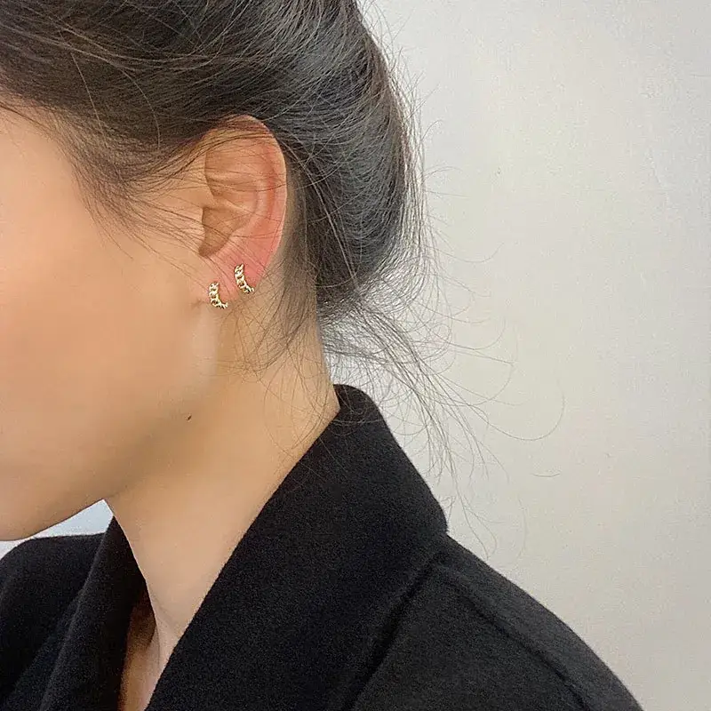 Retro Silver Chain Ear Stud Earrings 2020 - Image 4