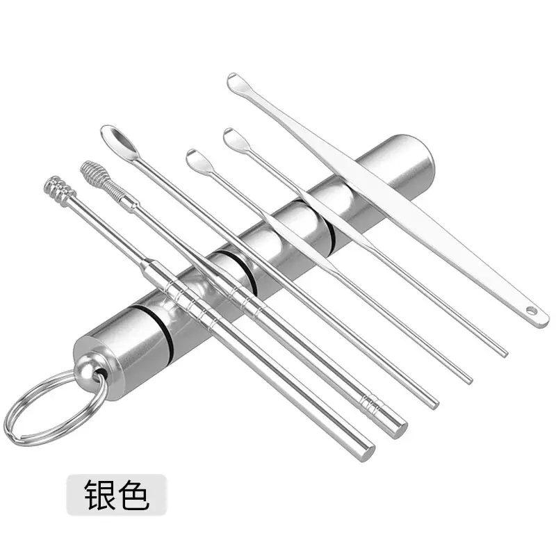 Stainless Steel 6-Piece Ear Scoop Set Gold - Image 2