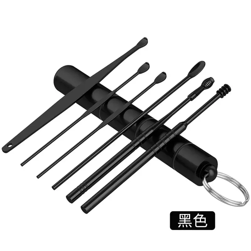 Stainless Steel 6-Piece Ear Scoop Set Gold - Image 3