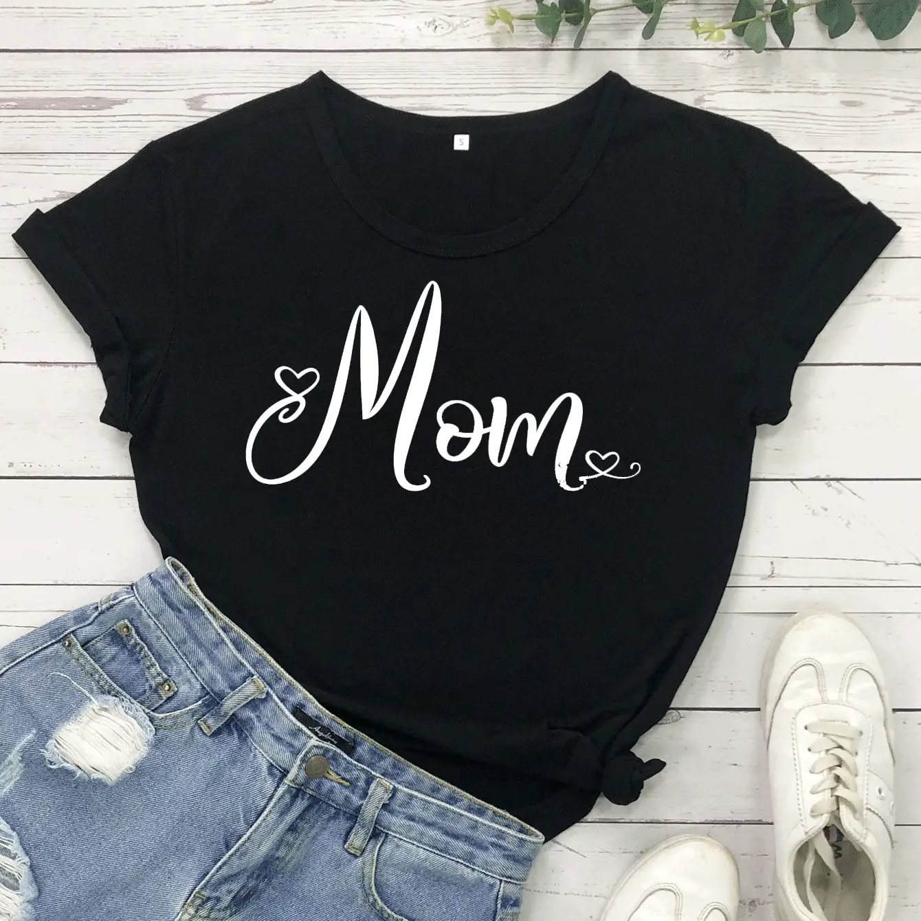 Mom Printed T-Shirt Maroon Short Sleeve