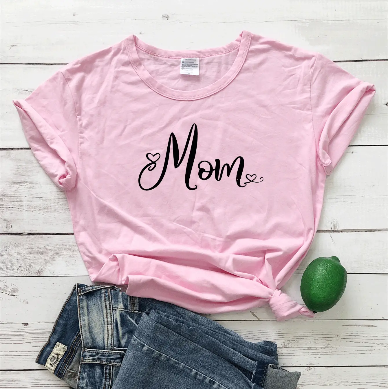 Mom Printed T-Shirt Maroon Short Sleeve