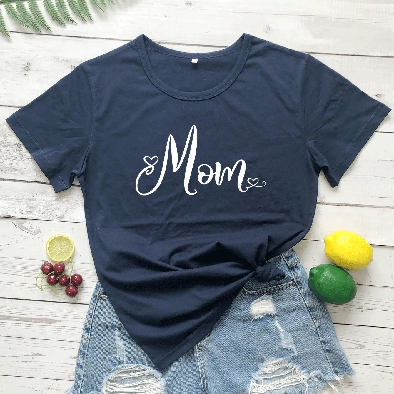 Mom Printed T-Shirt Maroon Short Sleeve