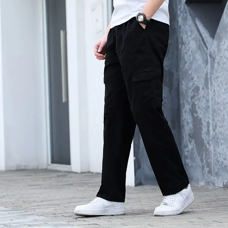 Men's Black Cotton Sports Pants Extra Large - Image 8