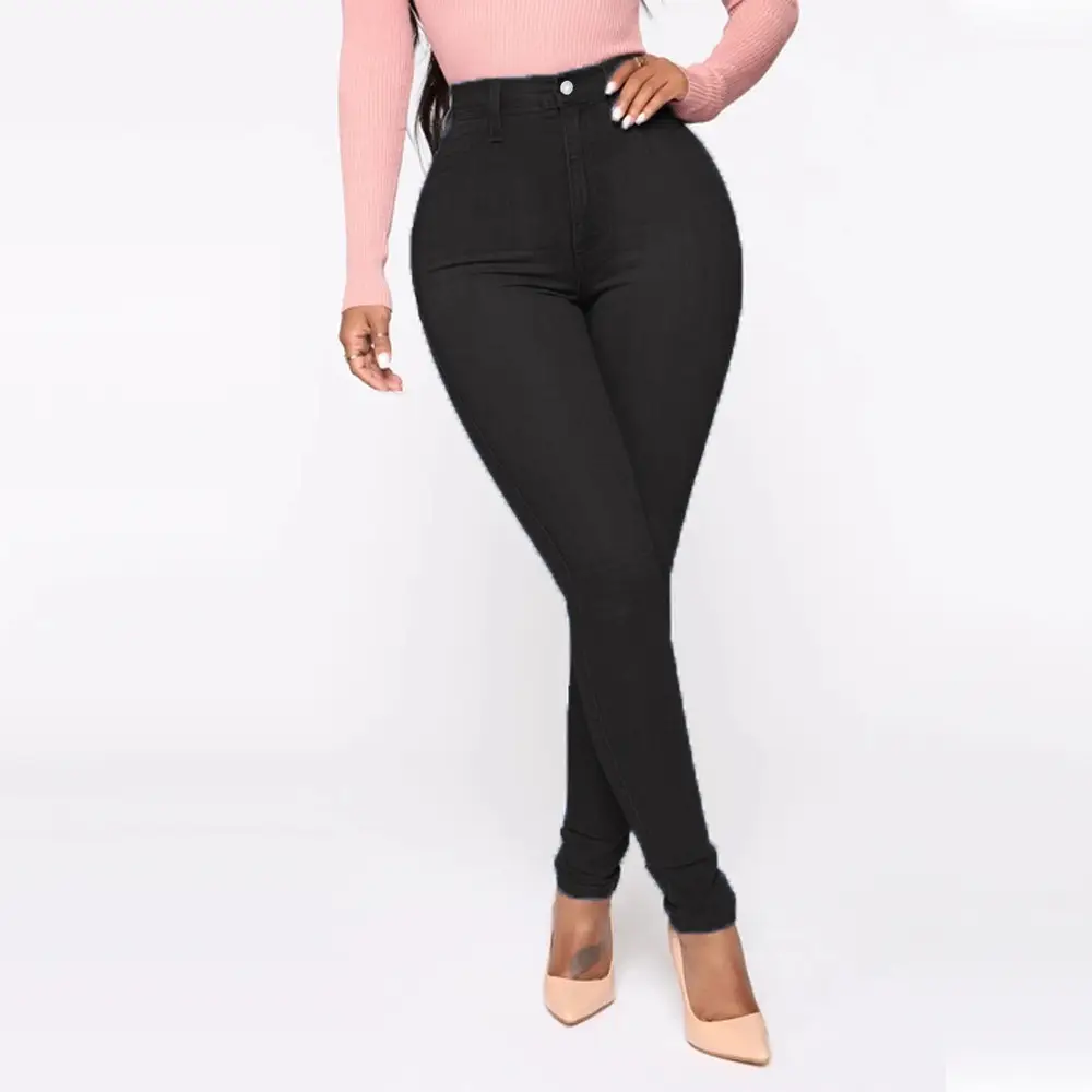 Women High Waist Sexy Tight Black Jeans Plus Size - Image 2
