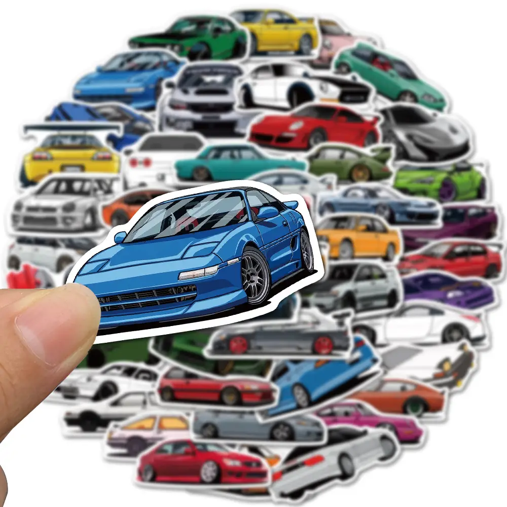 50 sheets car pattern graffiti graffiti stickers cartoon JDM car luggage skateboard guitar computer stickers