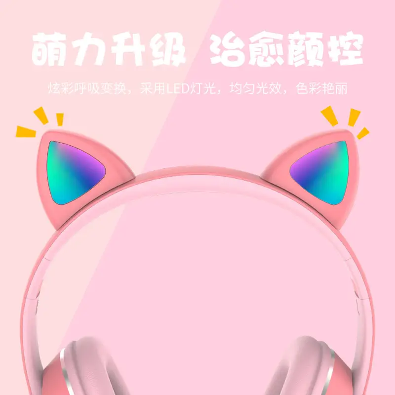 Cute Cat Ear Bluetooth Headset for Girls - Image 12