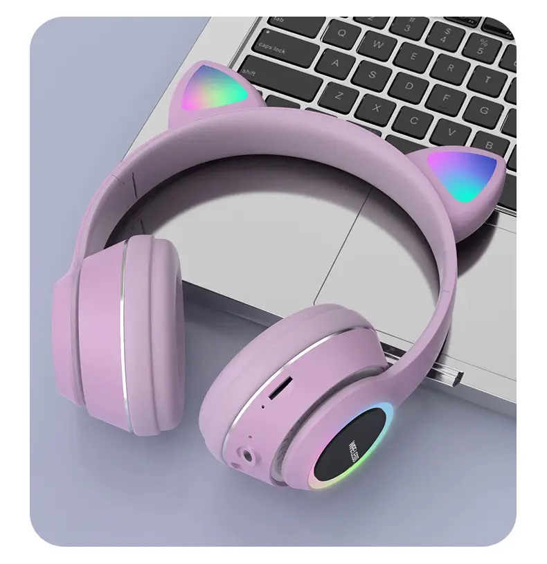 Cute Cat Ear Bluetooth Headset for Girls - Image 7