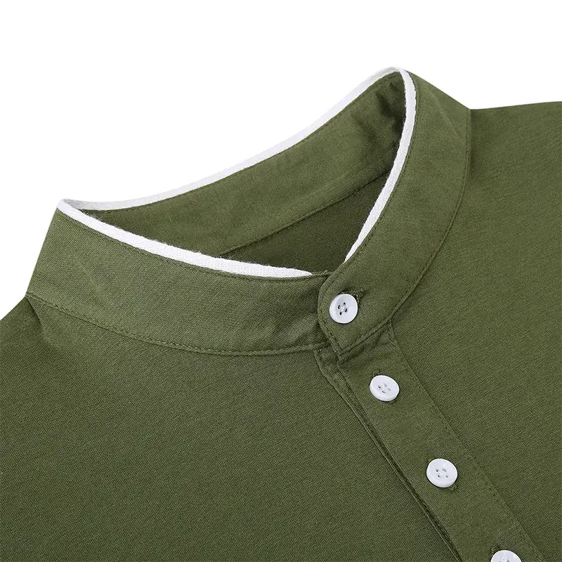 Men's Green Short Sleeve T-Shirt Solid Color