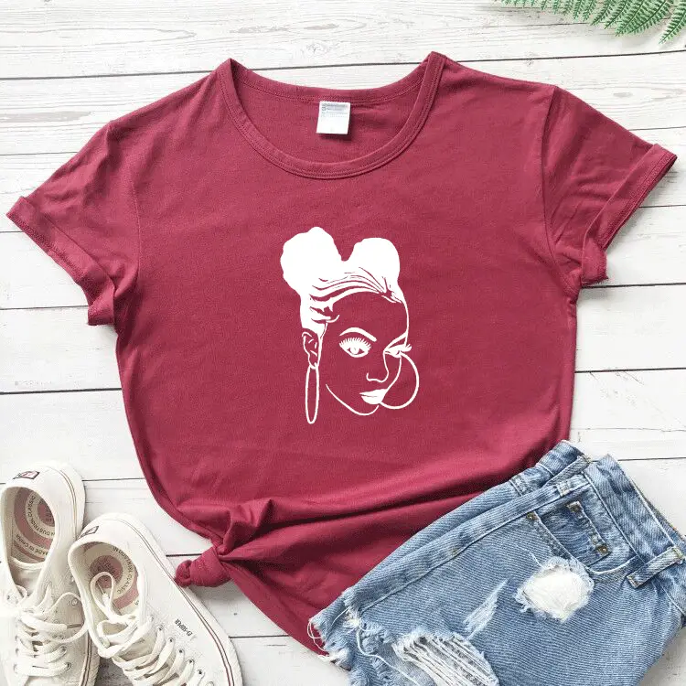 Gray Graphic T-Shirt with Big Ear Ring Design - Image 7